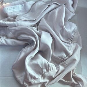 Astr satin bodysuit thong cowl neck Lilac S